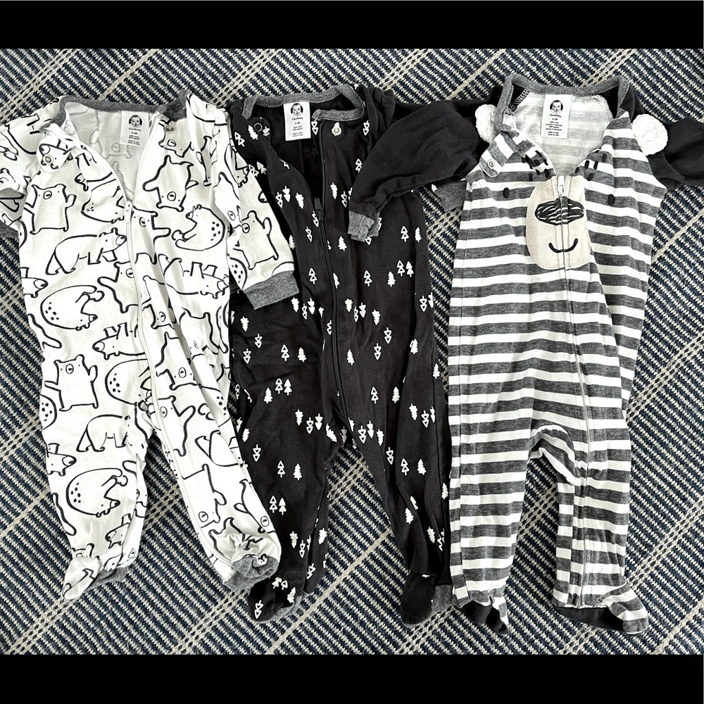 Gerber baby 3 pack 0-3 boys footie sleeper